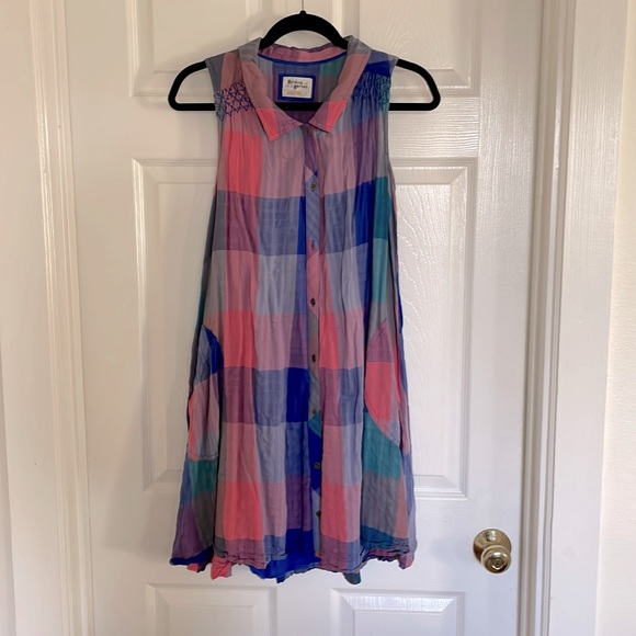 Anthropologie Checkered Midi Dress with Side pockets - Picture 3 of 7